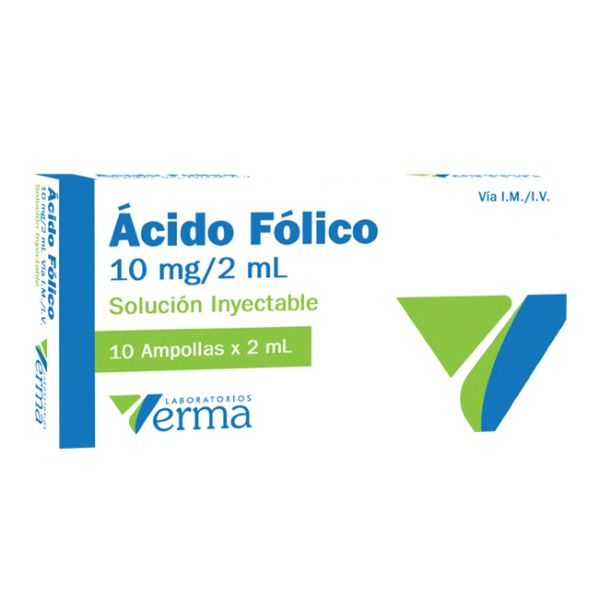 ÁCIDO FÓLICO 10 mg / 2 ml